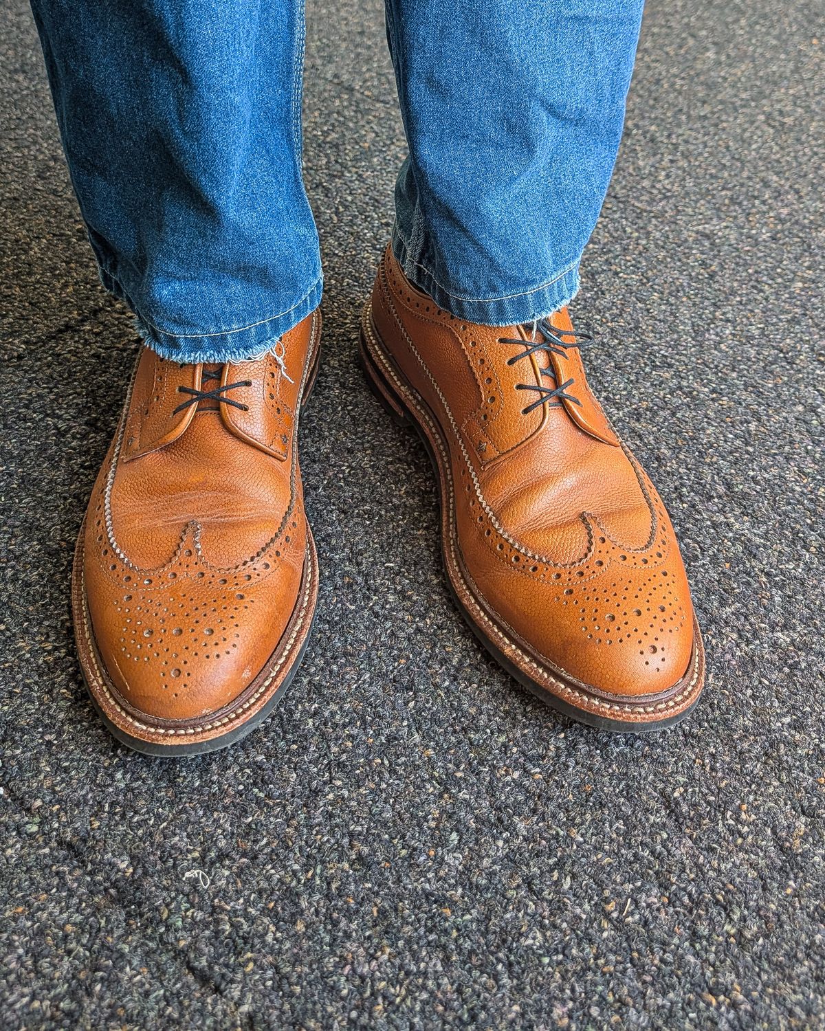 Photo by prospect_joe on May 28, 2026 of the Grant Stone Longwing in Horween Brown Pebble Grain.