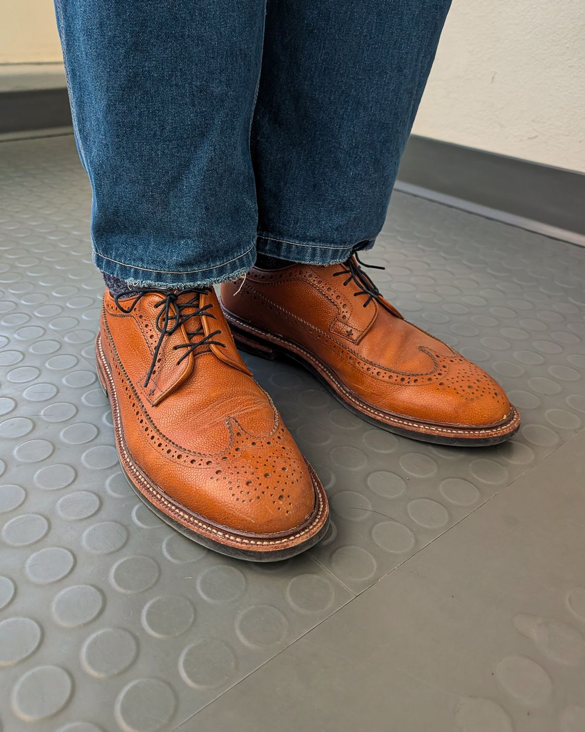 Photo by prospect_joe on June 4, 2026 of the Grant Stone Longwing in Horween Brown Pebble Grain.