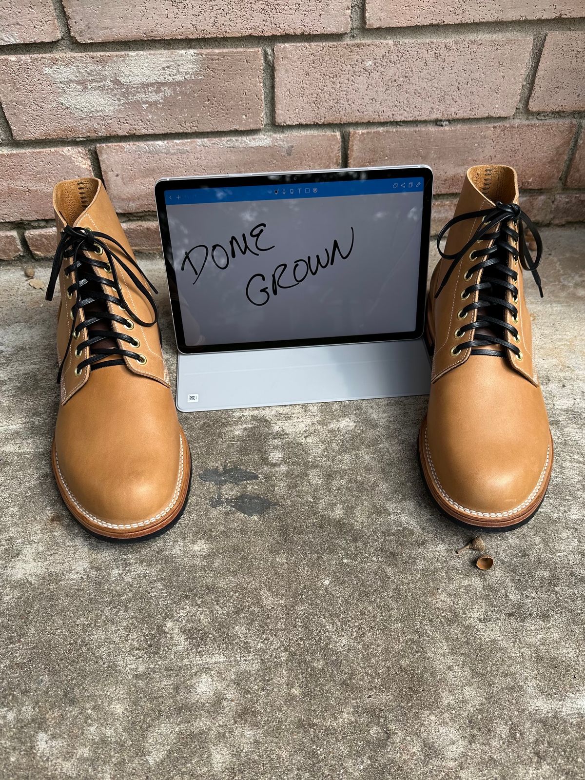 Photo by sononchalant on November 3, 2023 of the New River Boot Boondocker in Horween Moc Latigo.