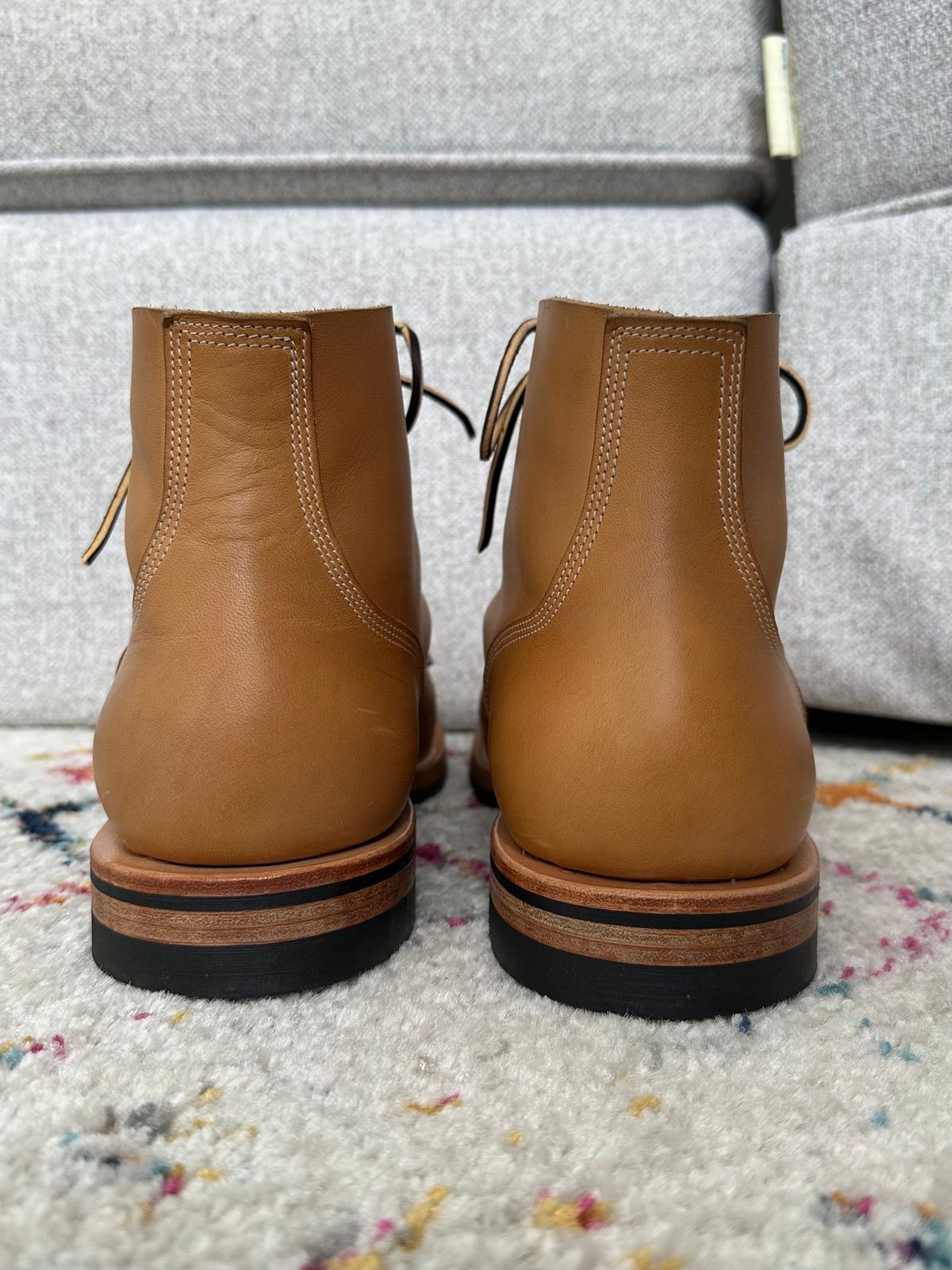 Photo by sononchalant on January 4, 2024 of the New River Boot Boondocker in Horween Moc Latigo.