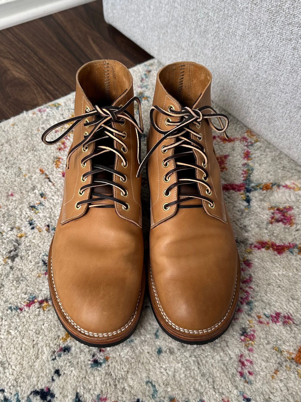 Photo by sononchalant on January 4, 2024 of the New River Boot Boondocker in Horween Moc Latigo.
