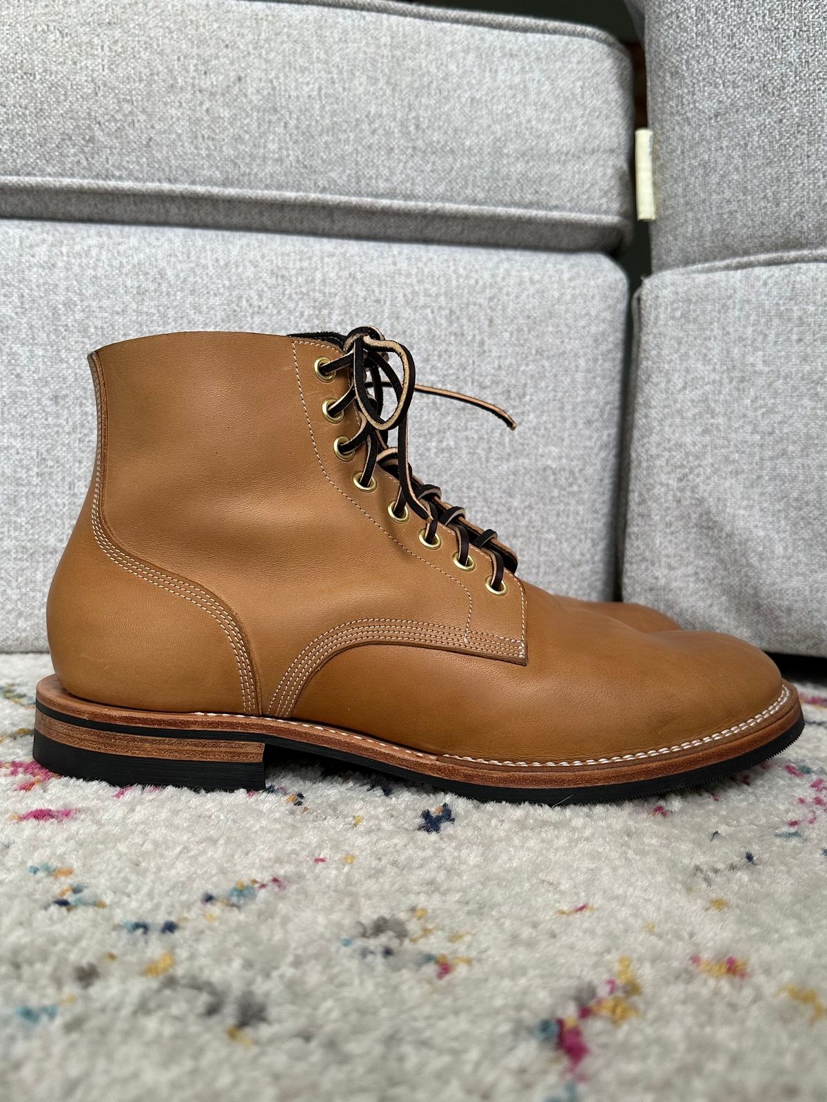 Photo by sononchalant on January 4, 2024 of the New River Boot Boondocker in Horween Moc Latigo.