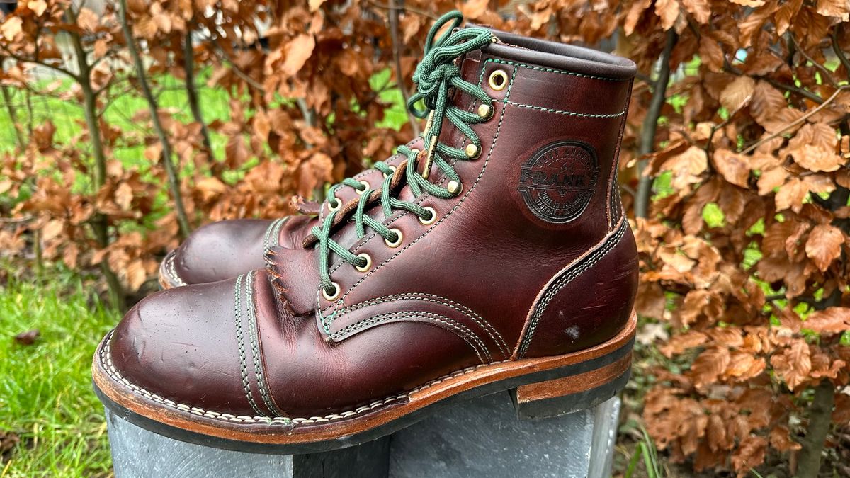 Photo by Dutchbootsguy on February 3, 2024 of the Frank's Boots Ground Pounder in Wickett & Craig Chestnut Oiled Latigo.