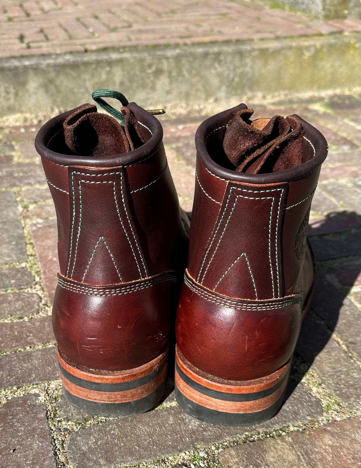 Photo by Dutchbootsguy on March 2, 2024 of the Frank's Boots Ground Pounder in Wickett & Craig Chestnut Oiled Latigo.