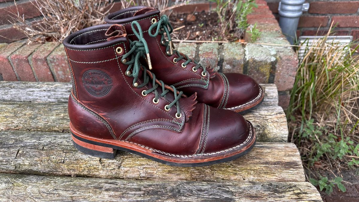 Photo by Dutchbootsguy on April 2, 2024 of the Frank's Boots Ground Pounder in Wickett & Craig Chestnut Oiled Latigo.