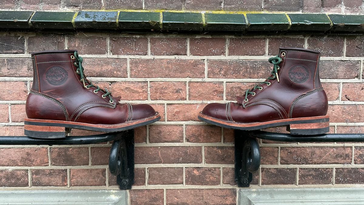 Photo by Dutchbootsguy on April 1, 2024 of the Frank's Boots Ground Pounder in Wickett & Craig Chestnut Oiled Latigo.