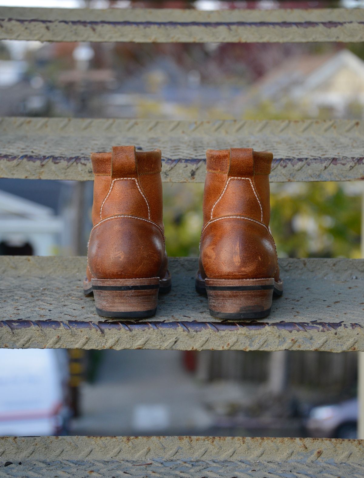 Photo by Eddie on December 6, 2022 of the Txture Sanity Boots in C.F. Stead Coach Crazy Cow.