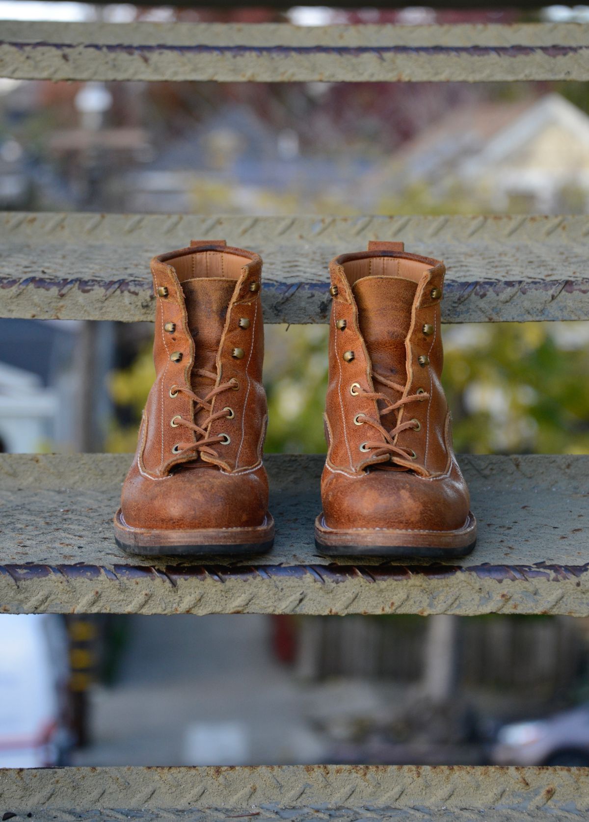 Photo by Eddie on December 6, 2022 of the Txture Sanity Boots in C.F. Stead Coach Crazy Cow.