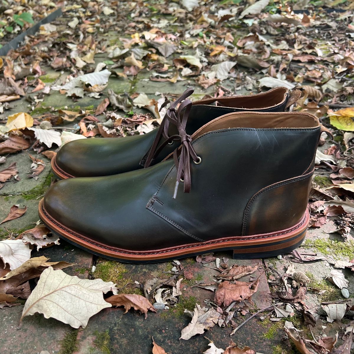 Photo by mreams99 on October 2, 2025 of the Allen Edmonds Chandler in Allen Edmonds / Antique Hickory.