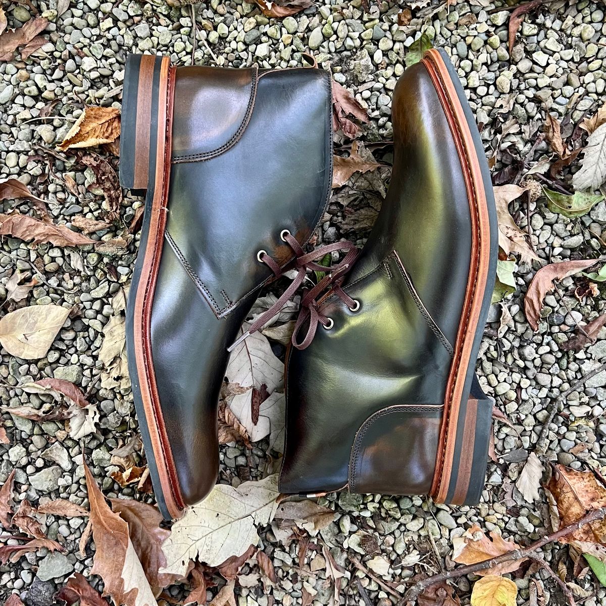Photo by mreams99 on October 2, 2025 of the Allen Edmonds Chandler in Allen Edmonds / Antique Hickory.