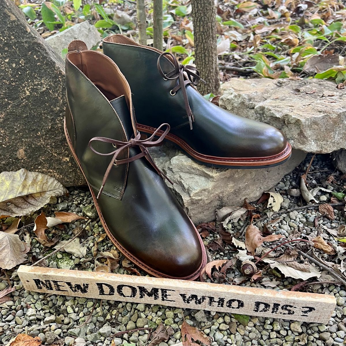 Photo by mreams99 on October 2, 2025 of the Allen Edmonds Chandler in Allen Edmonds / Antique Hickory.