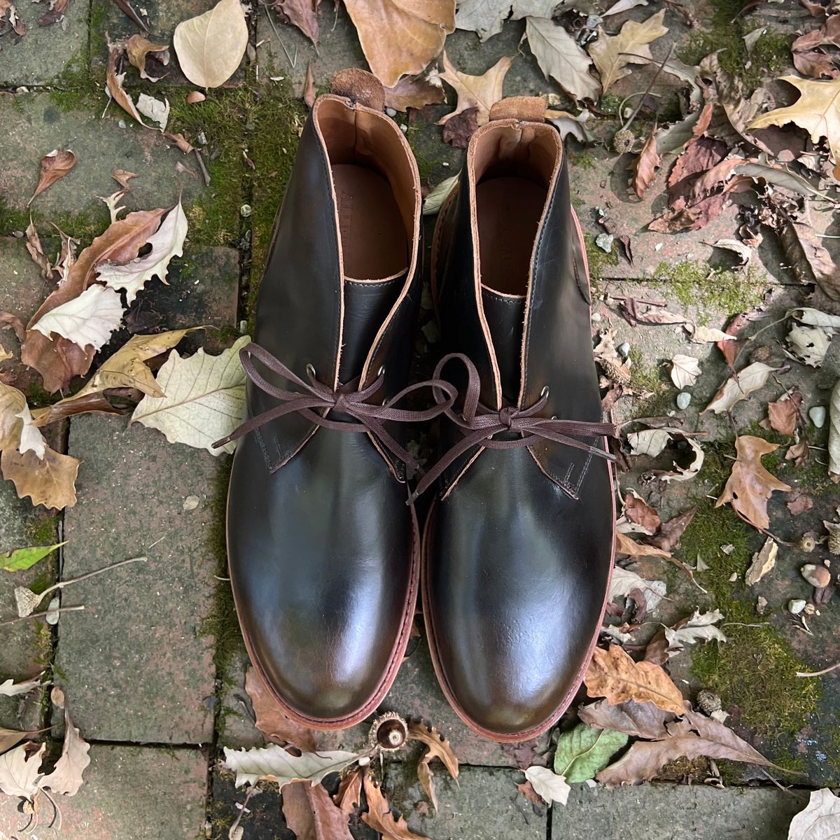 Photo by mreams99 on October 2, 2025 of the Allen Edmonds Chandler in Allen Edmonds / Antique Hickory.