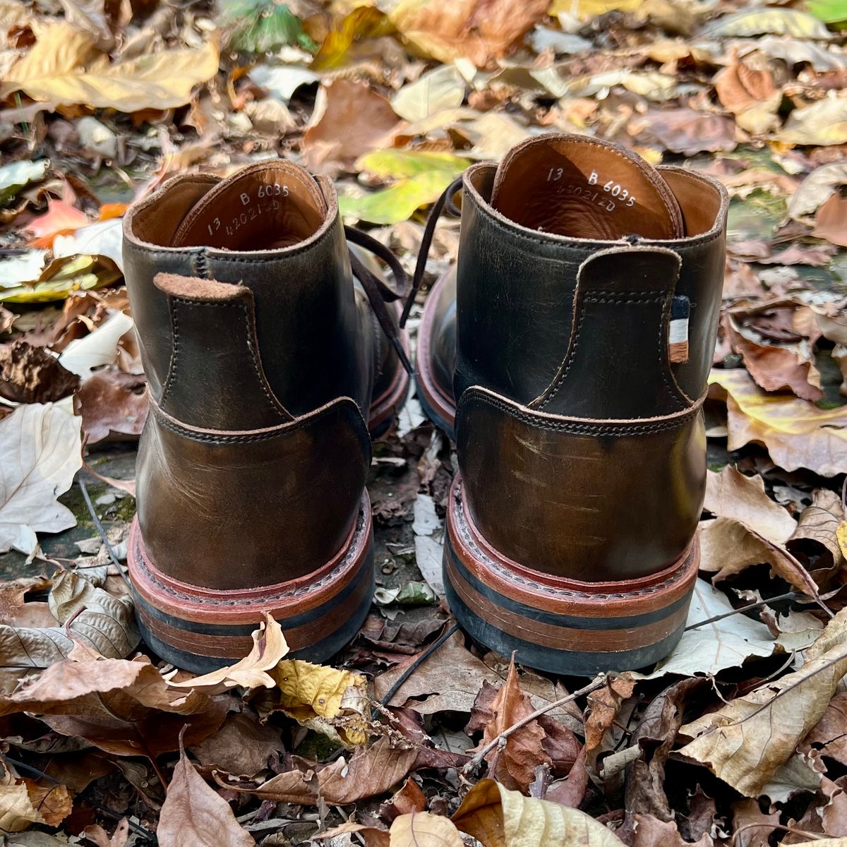 Photo by mreams99 on November 5, 2025 of the Allen Edmonds Chandler in Allen Edmonds / Antique Hickory.