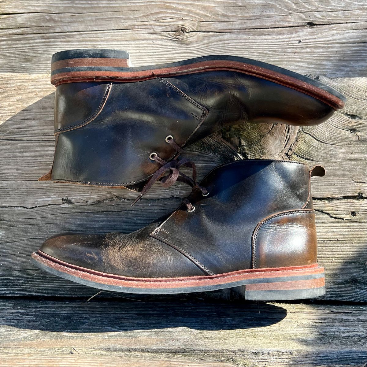 Photo by mreams99 on December 4, 2025 of the Allen Edmonds Chandler in Allen Edmonds / Antique Hickory.