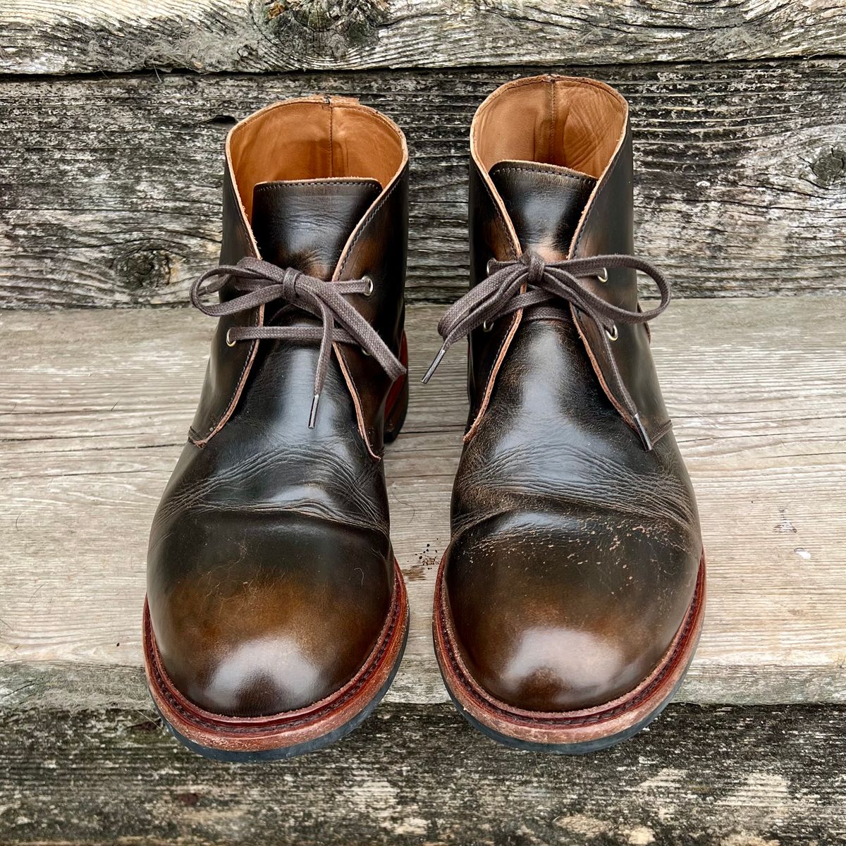 Photo by mreams99 on February 2, 2026 of the Allen Edmonds Chandler in Allen Edmonds / Antique Hickory.