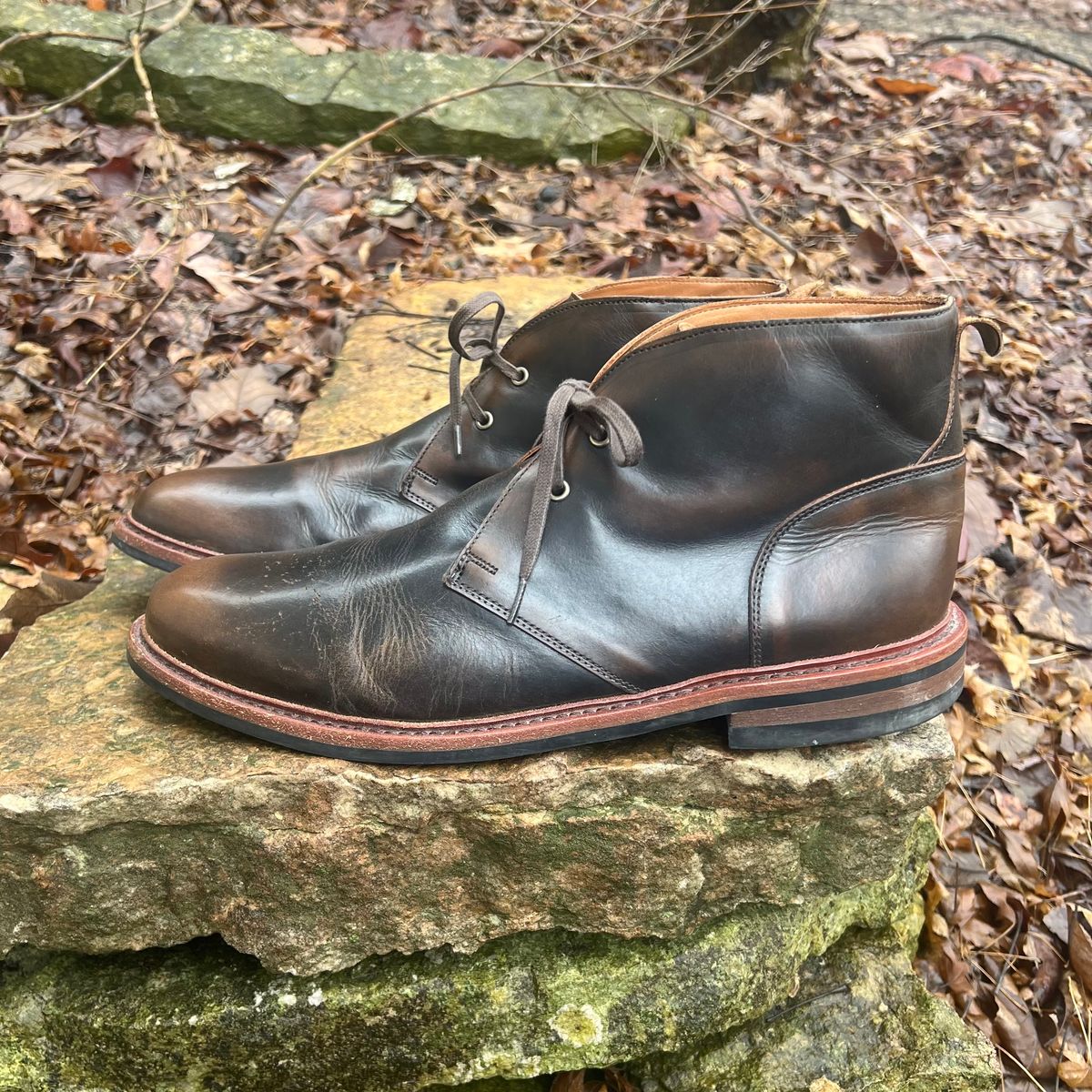 Photo by mreams99 on March 5, 2026 of the Allen Edmonds Chandler in Allen Edmonds / Antique Hickory.