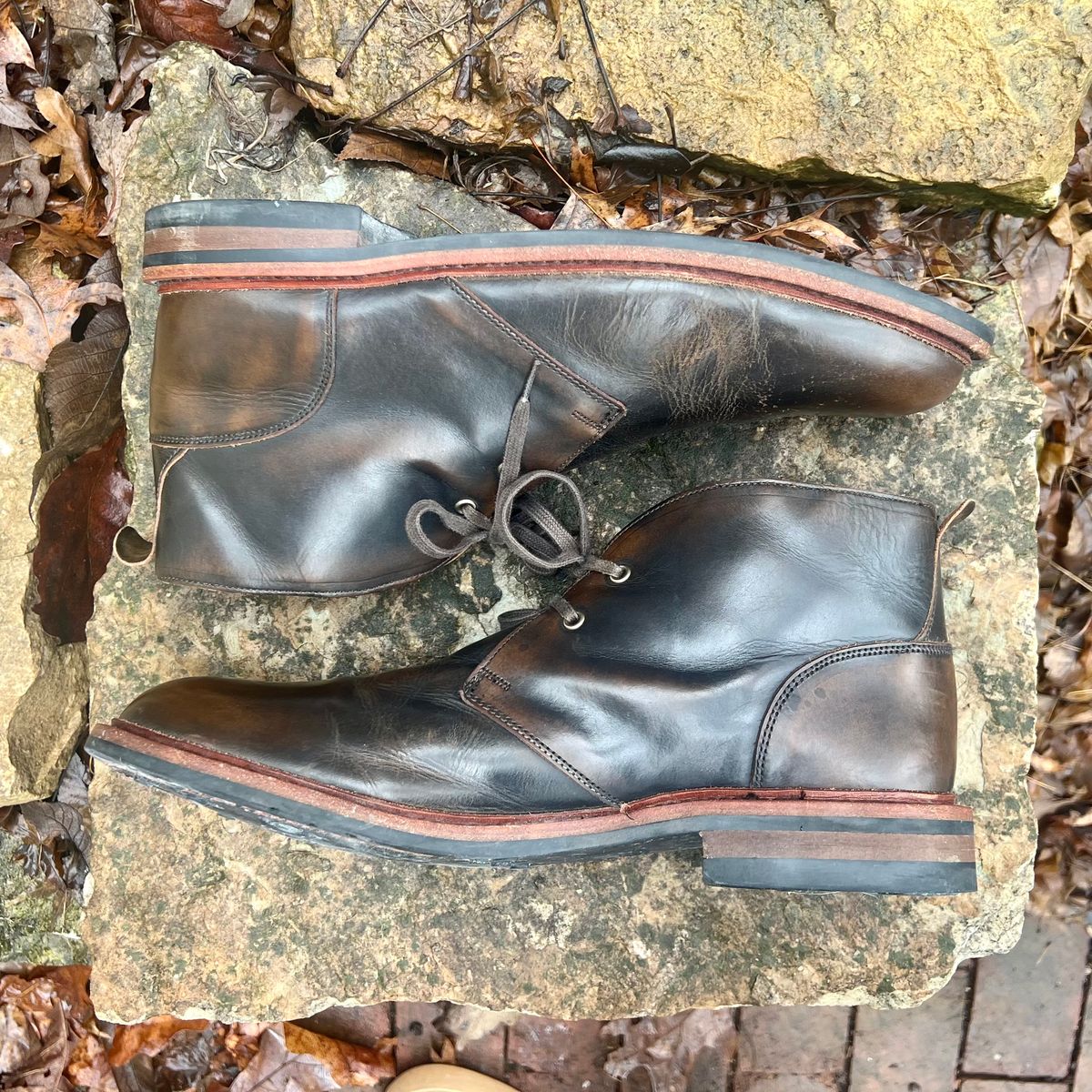 Photo by mreams99 on March 5, 2026 of the Allen Edmonds Chandler in Allen Edmonds / Antique Hickory.