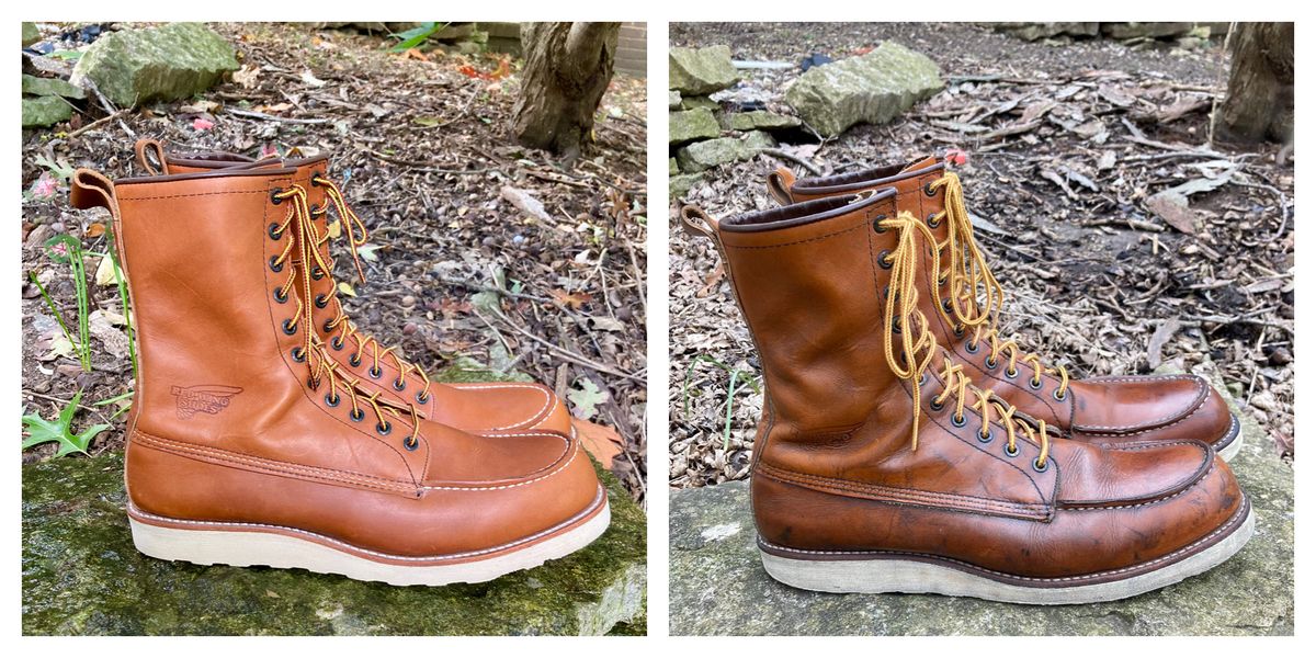 Photo by mreams99 on April 6, 2023 of the Red Wing 8-Inch Classic Moc in S.B. Foot Oro-Iginal.