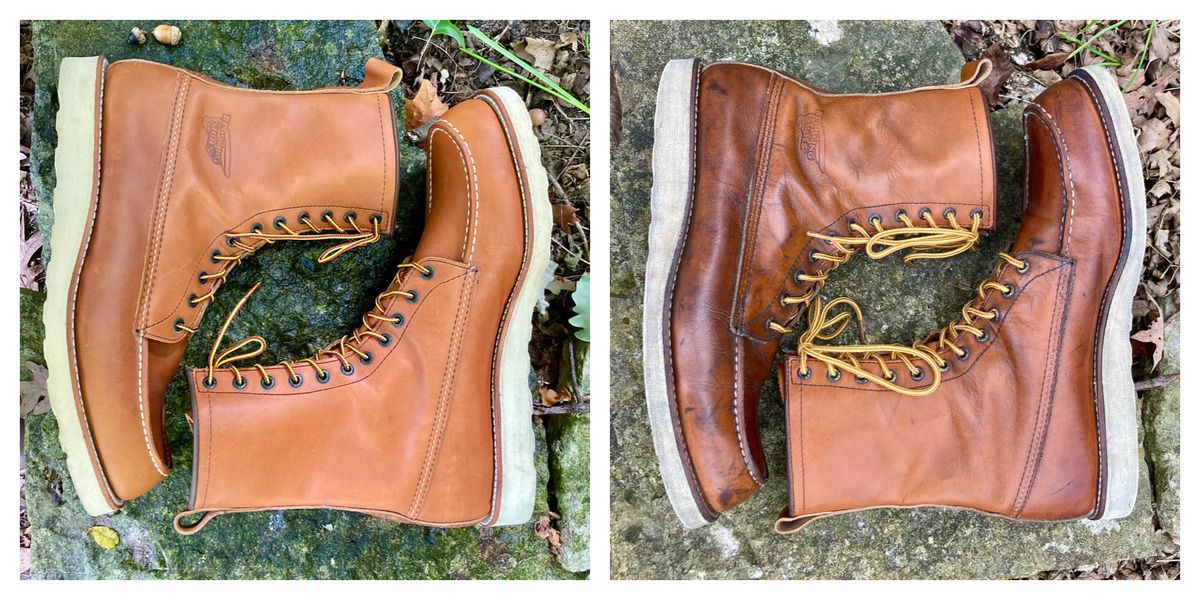 Photo by mreams99 on April 6, 2023 of the Red Wing 8-Inch Classic Moc in S.B. Foot Oro-Iginal.