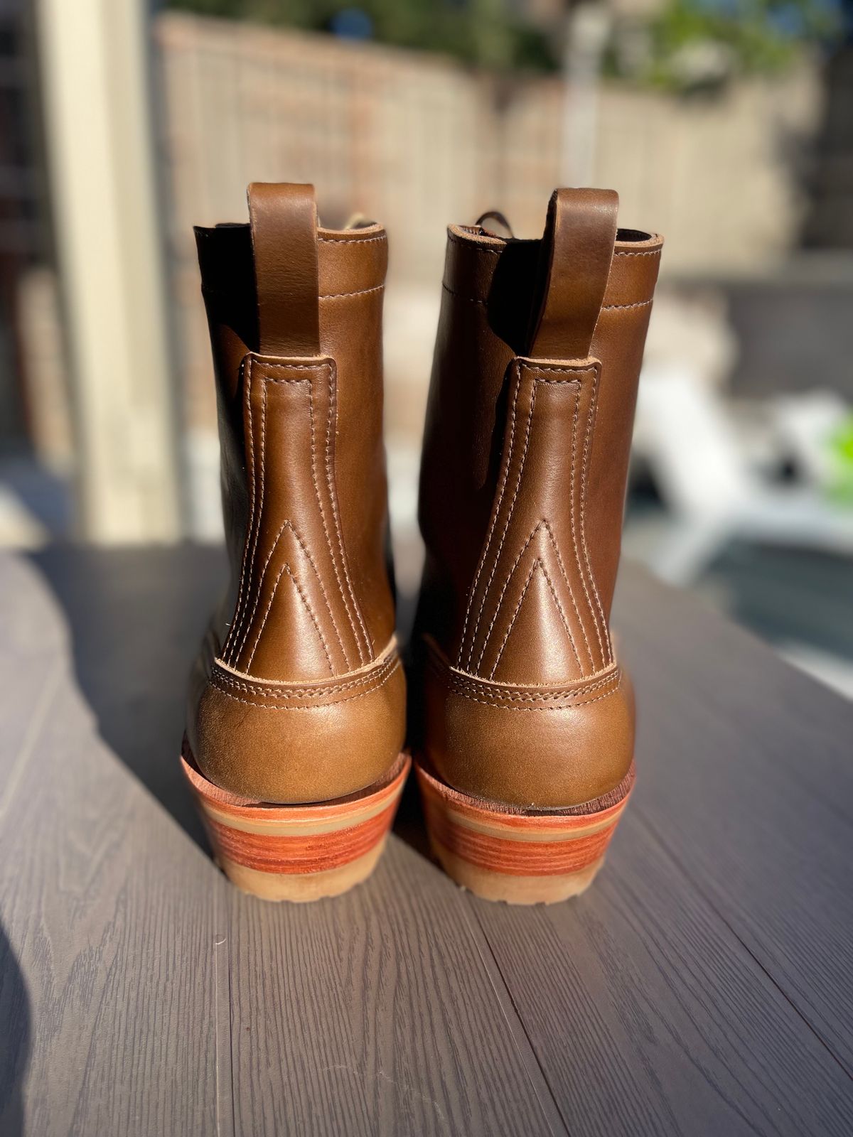 Photo by PLopez578 on October 2, 2023 of the Nicks DomePro in Horween British Tan Chromexcel.