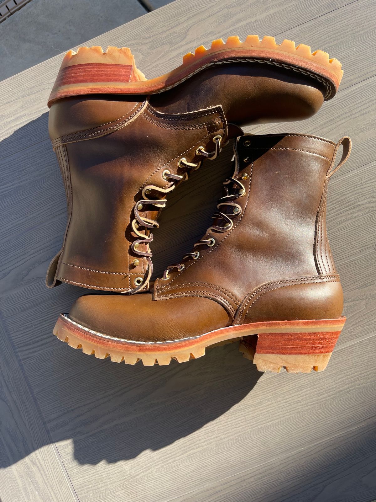 Photo by PLopez578 on October 2, 2023 of the Nicks DomePro in Horween British Tan Chromexcel.