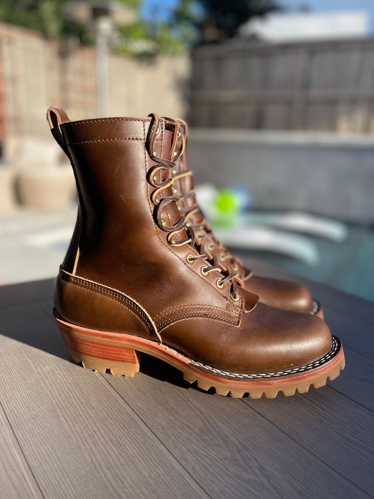 Photo by PLopez578 on October 2, 2023 of the Nicks DomePro in Horween British Tan Chromexcel.