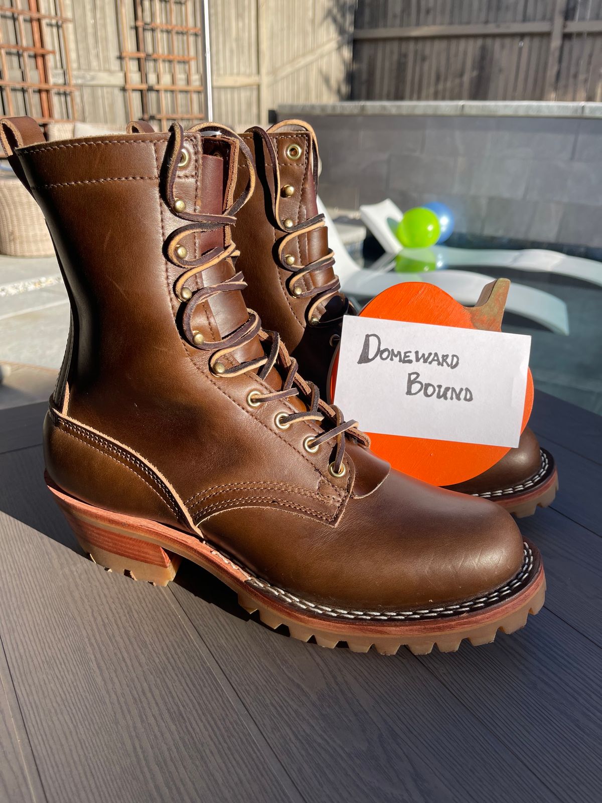 Photo by PLopez578 on October 2, 2023 of the Nicks DomePro in Horween British Tan Chromexcel.