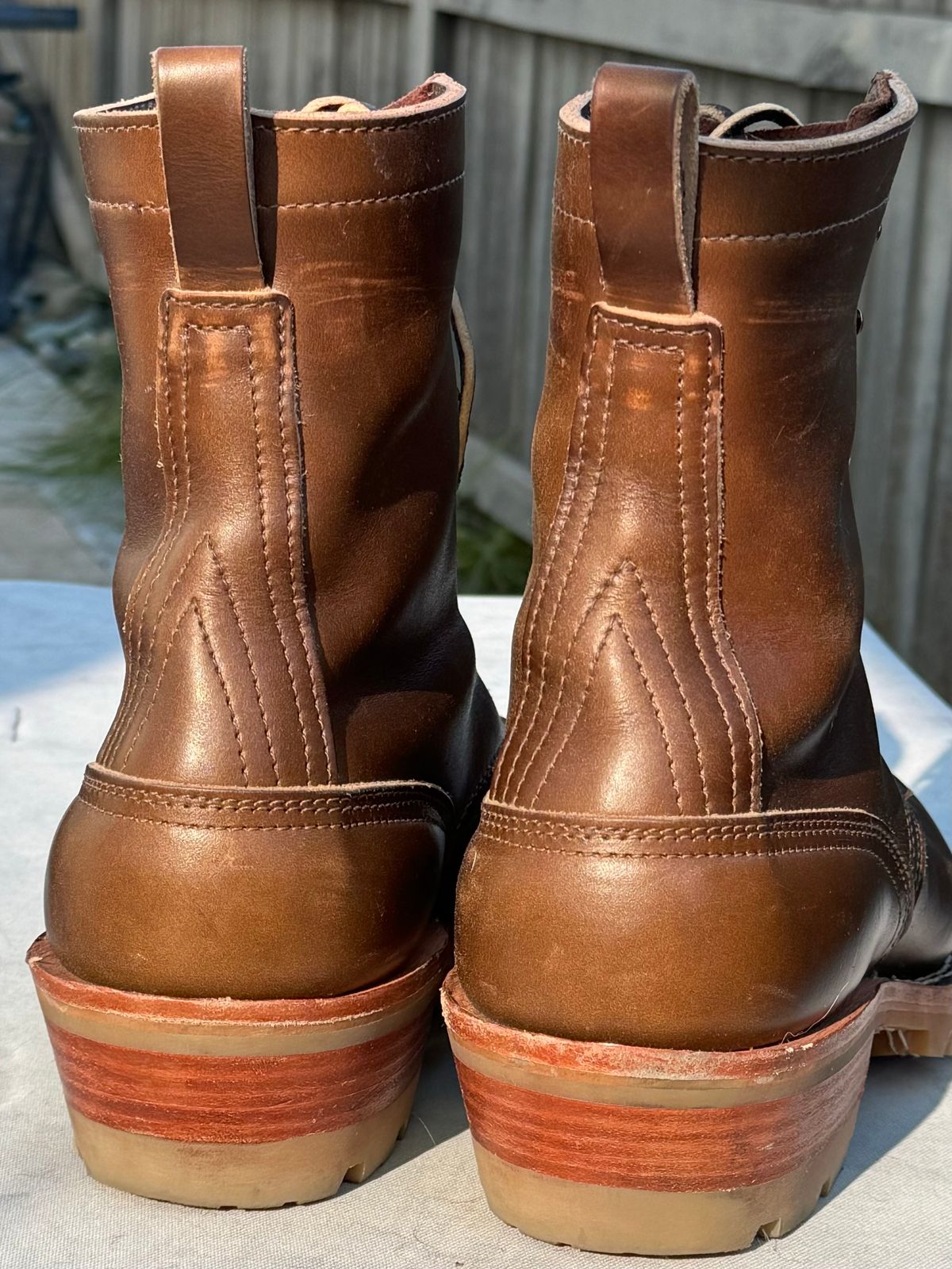 Photo by PLopez578 on November 3, 2023 of the Nicks DomePro in Horween British Tan Chromexcel.