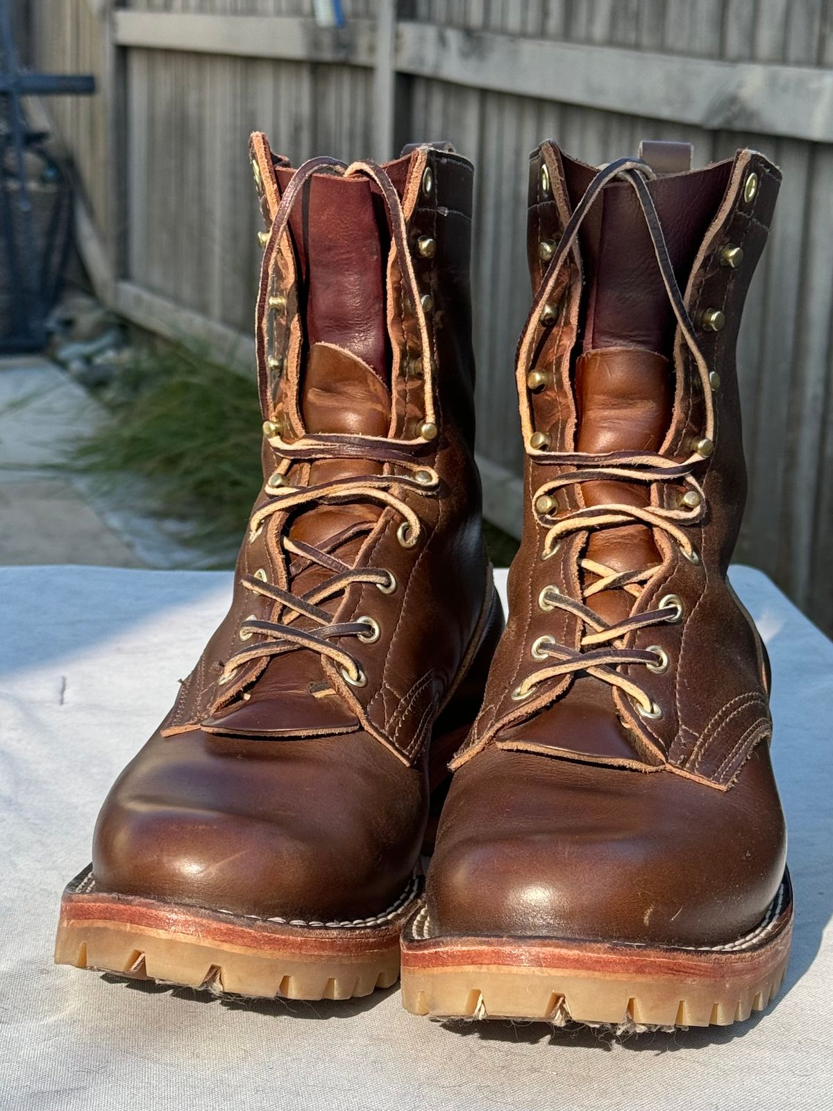 Photo by PLopez578 on November 3, 2023 of the Nicks DomePro in Horween British Tan Chromexcel.