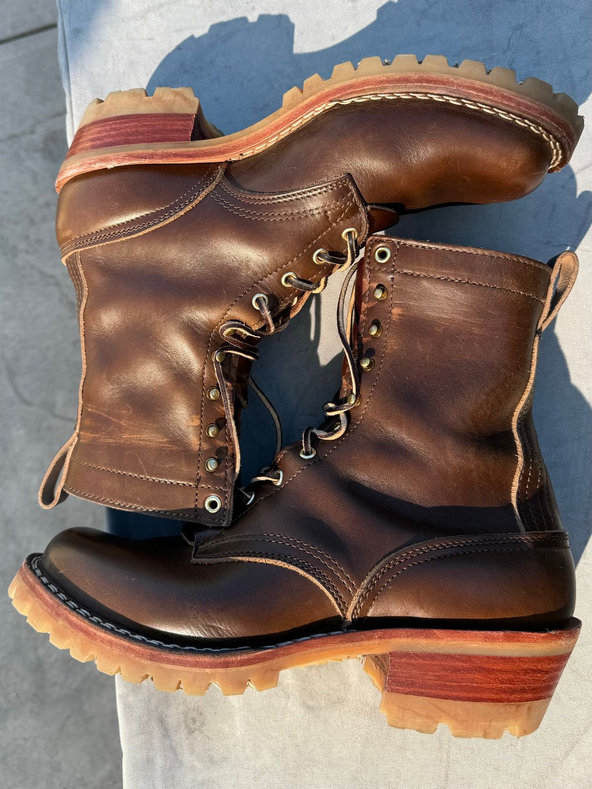 Photo by PLopez578 on November 3, 2023 of the Nicks DomePro in Horween British Tan Chromexcel.