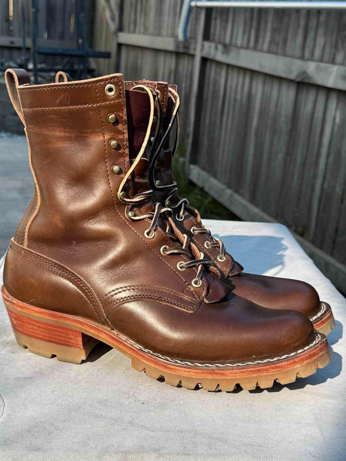 Photo by PLopez578 on November 3, 2023 of the Nicks DomePro in Horween British Tan Chromexcel.