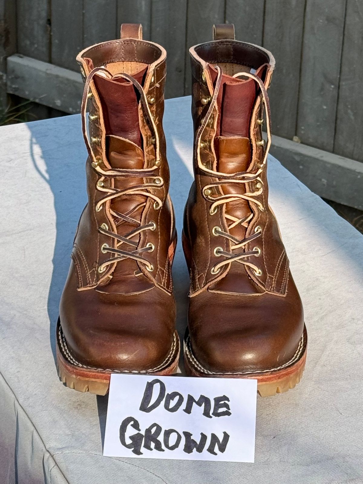 Photo by PLopez578 on November 3, 2023 of the Nicks DomePro in Horween British Tan Chromexcel.