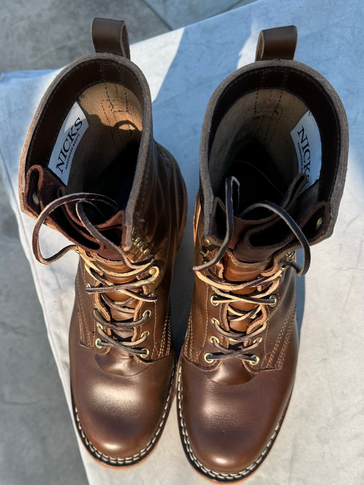 Photo by PLopez578 on November 3, 2023 of the Nicks DomePro in Horween British Tan Chromexcel.