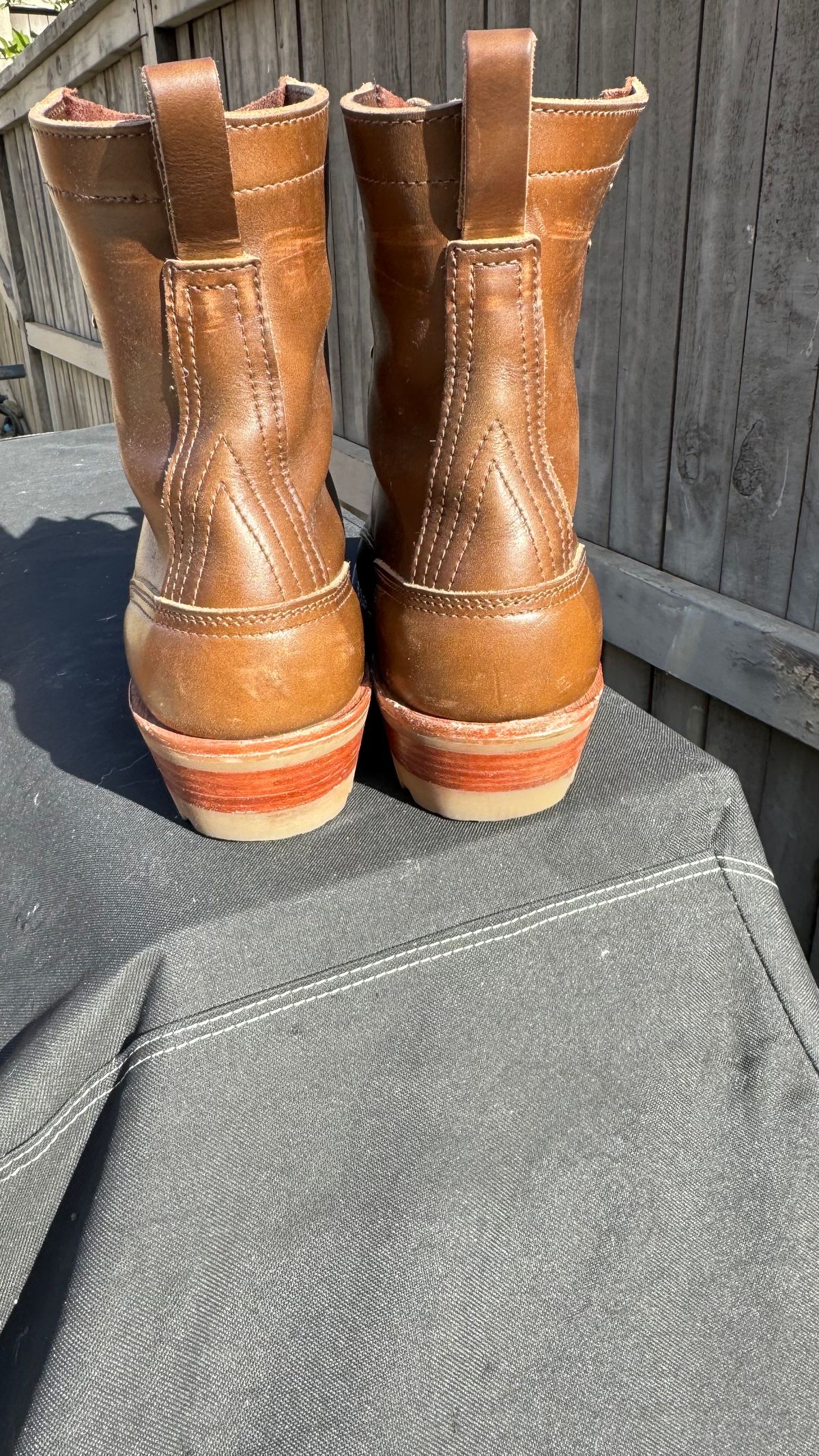 Photo by PLopez578 on December 5, 2023 of the Nicks DomePro in Horween British Tan Chromexcel.