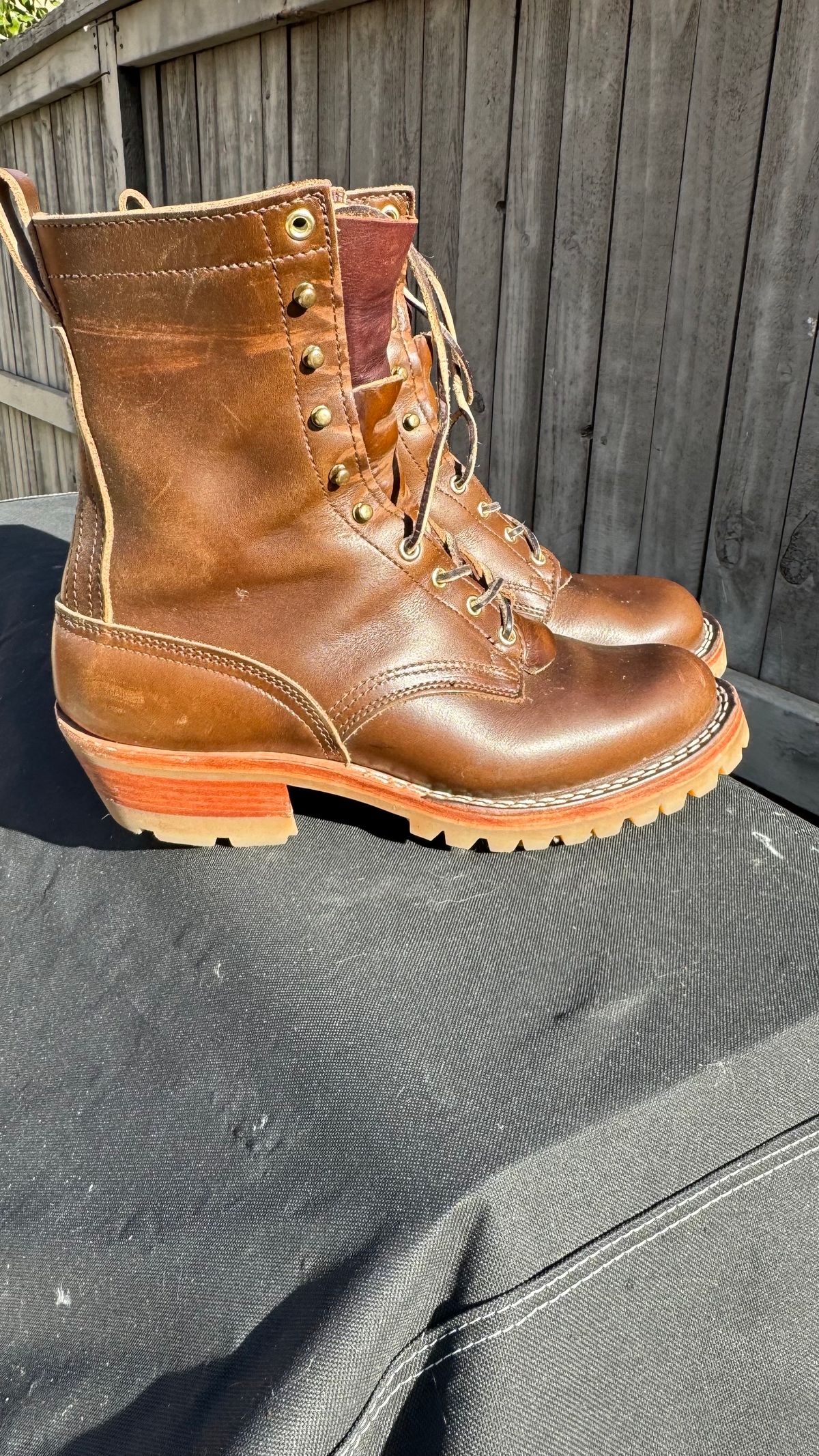 Photo by PLopez578 on December 5, 2023 of the Nicks DomePro in Horween British Tan Chromexcel.