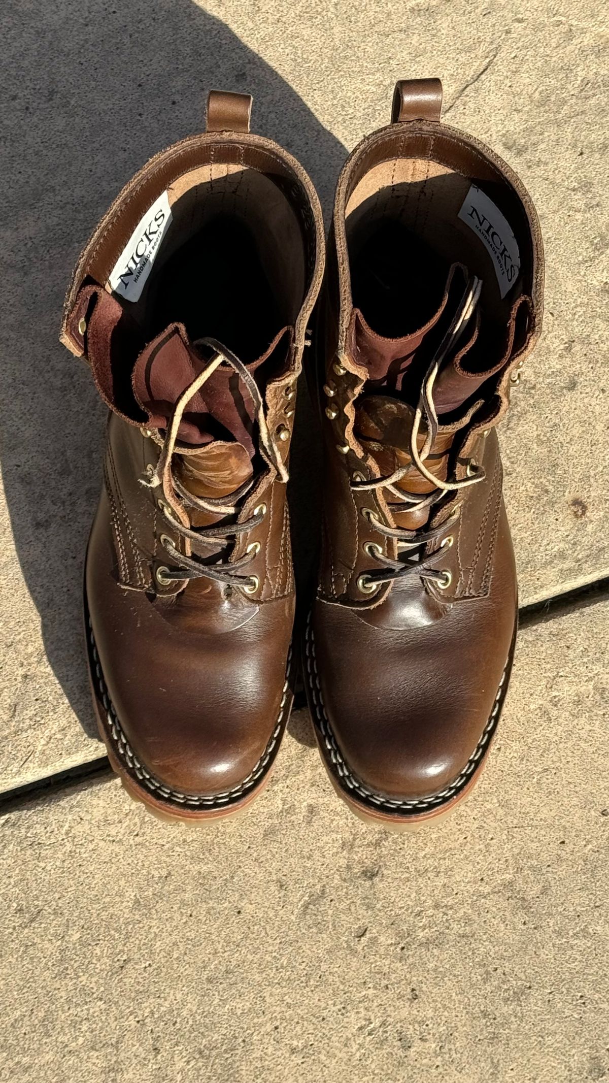 Photo by PLopez578 on December 5, 2023 of the Nicks DomePro in Horween British Tan Chromexcel.