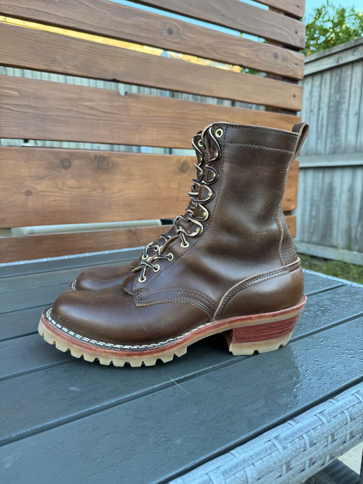 Photo by PLopez578 on January 5, 2024 of the Nicks DomePro in Horween British Tan Chromexcel.