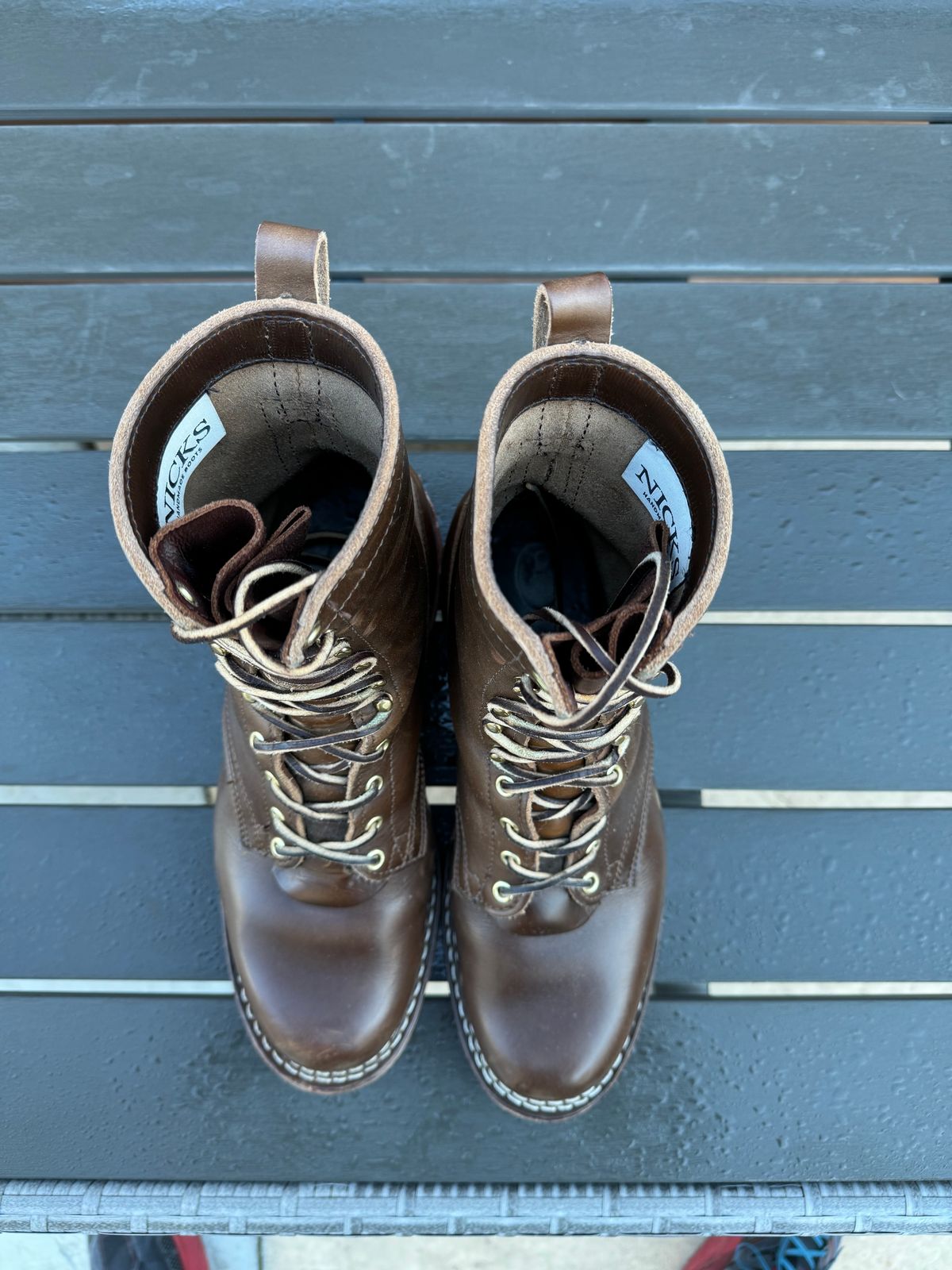Photo by PLopez578 on January 5, 2024 of the Nicks DomePro in Horween British Tan Chromexcel.