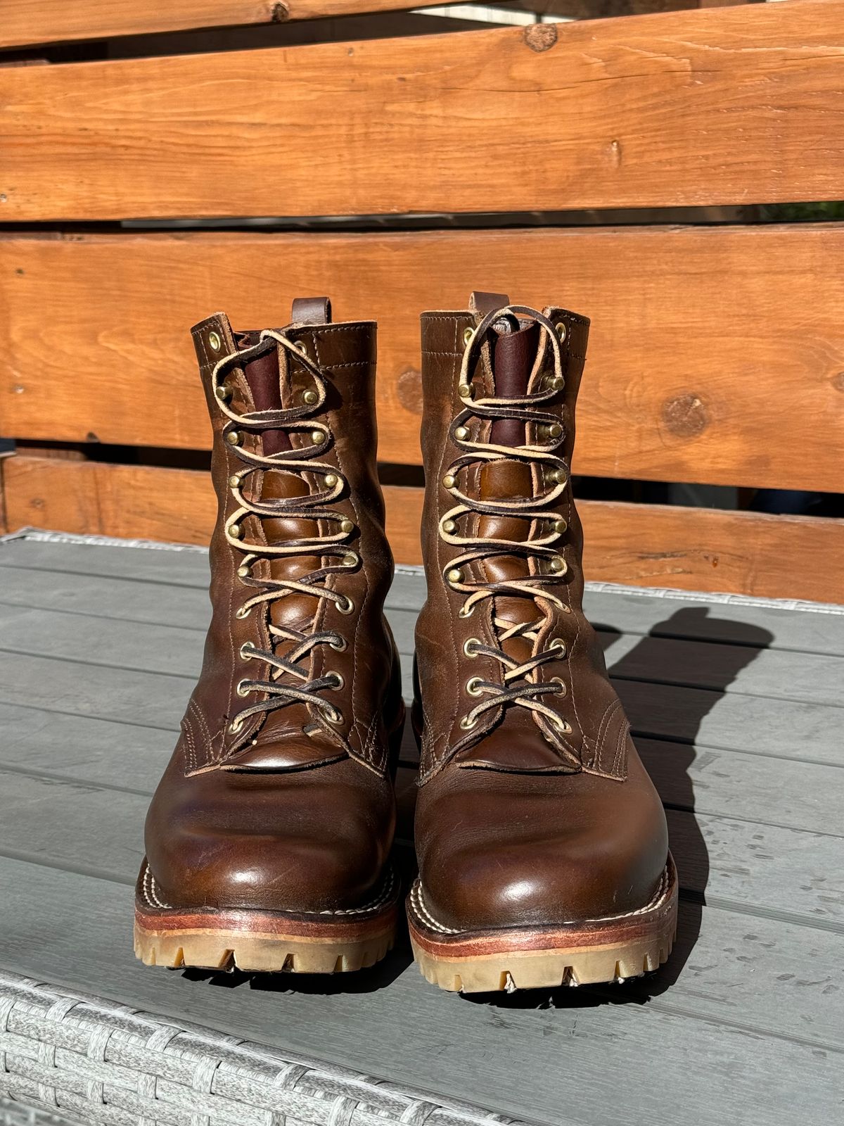 Photo by PLopez578 on February 4, 2024 of the Nicks DomePro in Horween British Tan Chromexcel.