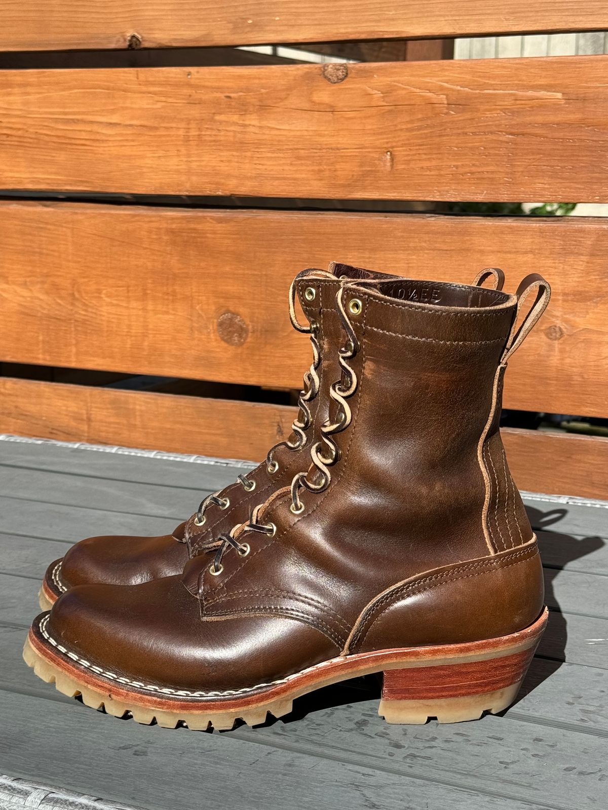 Photo by PLopez578 on February 4, 2024 of the Nicks DomePro in Horween British Tan Chromexcel.