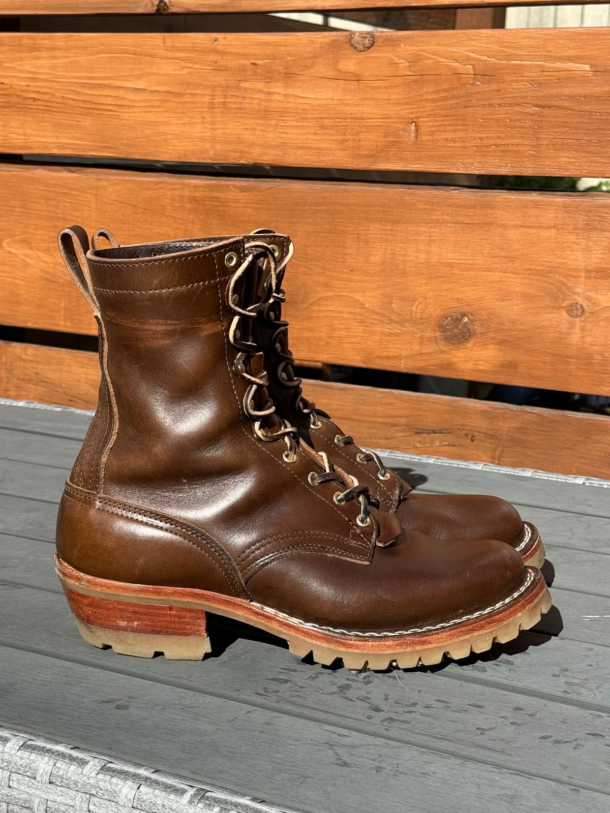 Photo by PLopez578 on February 4, 2024 of the Nicks DomePro in Horween British Tan Chromexcel.