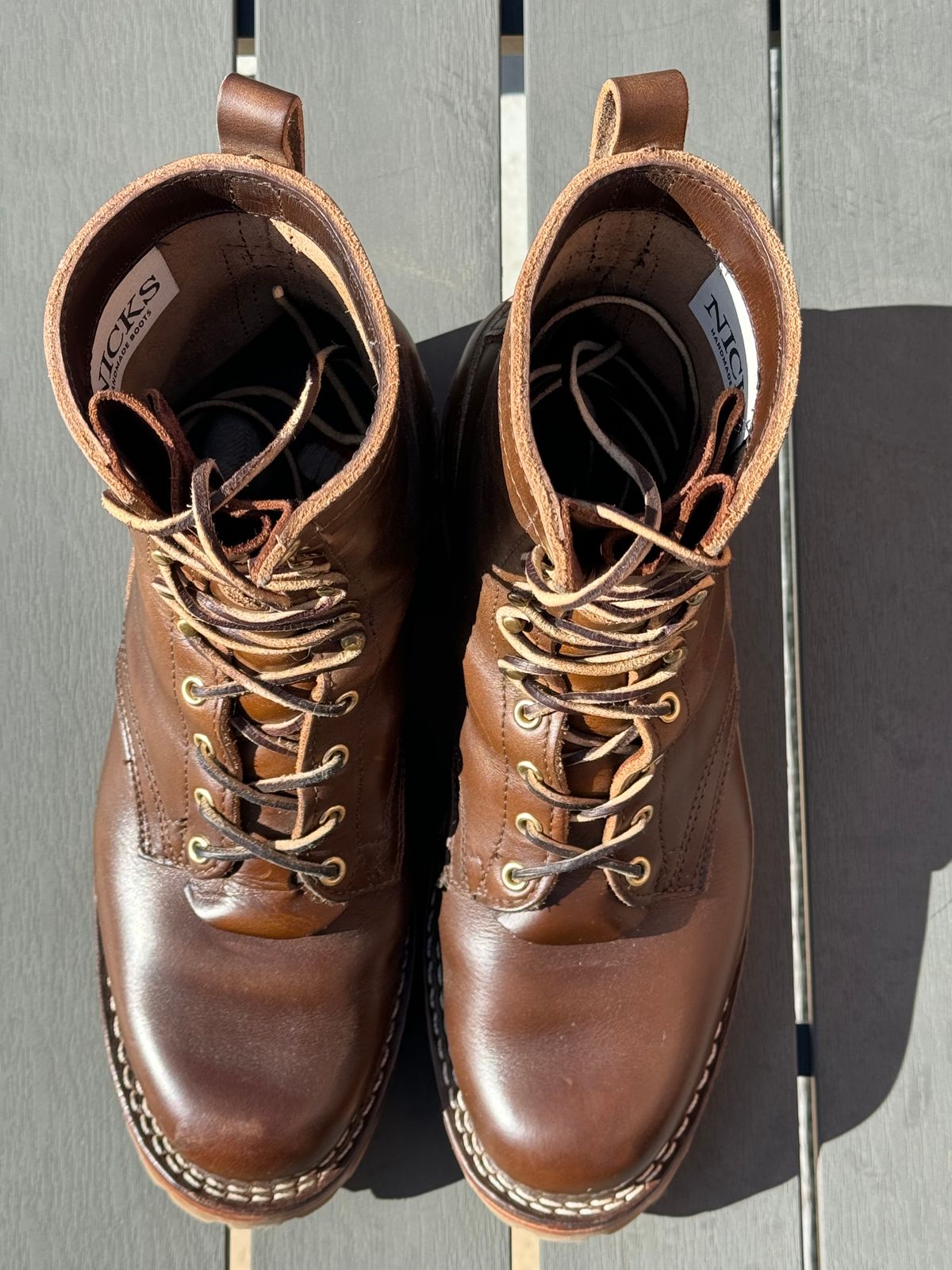 Photo by PLopez578 on February 4, 2024 of the Nicks DomePro in Horween British Tan Chromexcel.