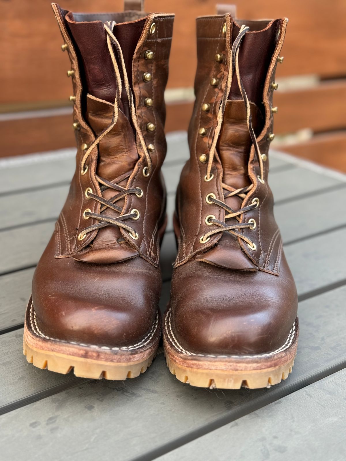 Photo by PLopez578 on March 6, 2024 of the Nicks DomePro in Horween British Tan Chromexcel.