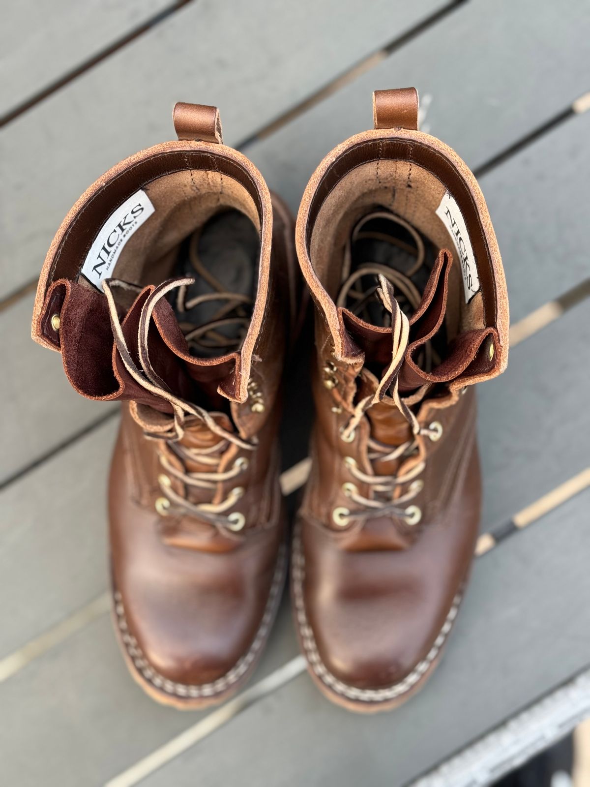 Photo by PLopez578 on March 6, 2024 of the Nicks DomePro in Horween British Tan Chromexcel.