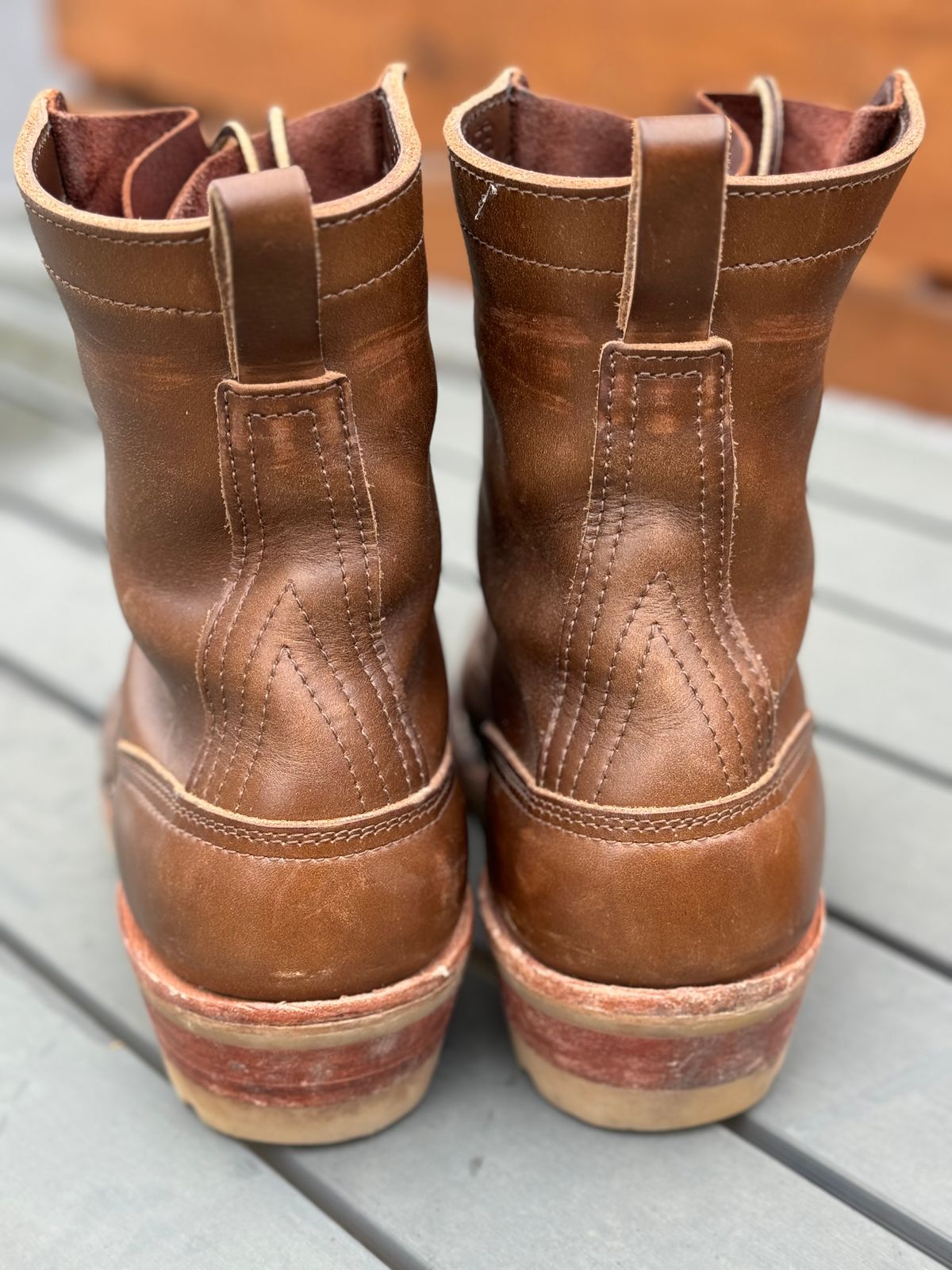Photo by PLopez578 on April 5, 2024 of the Nicks DomePro in Horween British Tan Chromexcel.