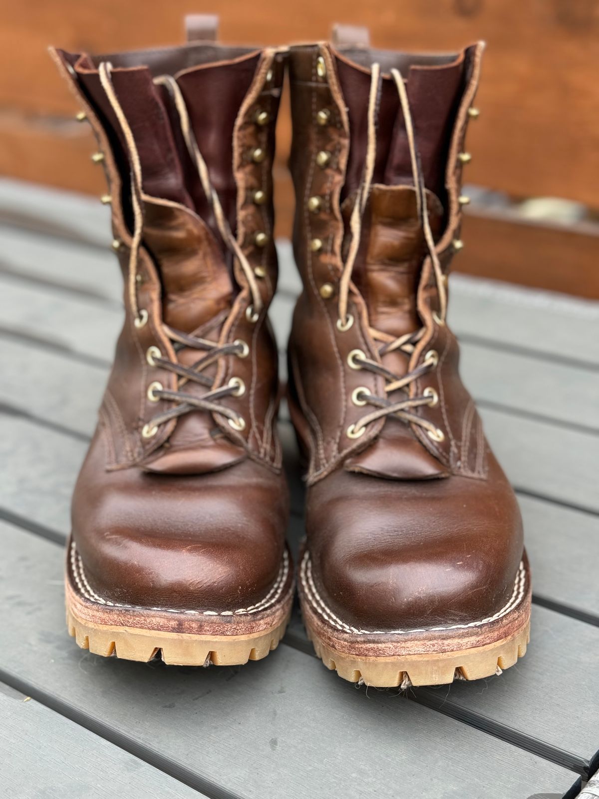 Photo by PLopez578 on April 5, 2024 of the Nicks DomePro in Horween British Tan Chromexcel.