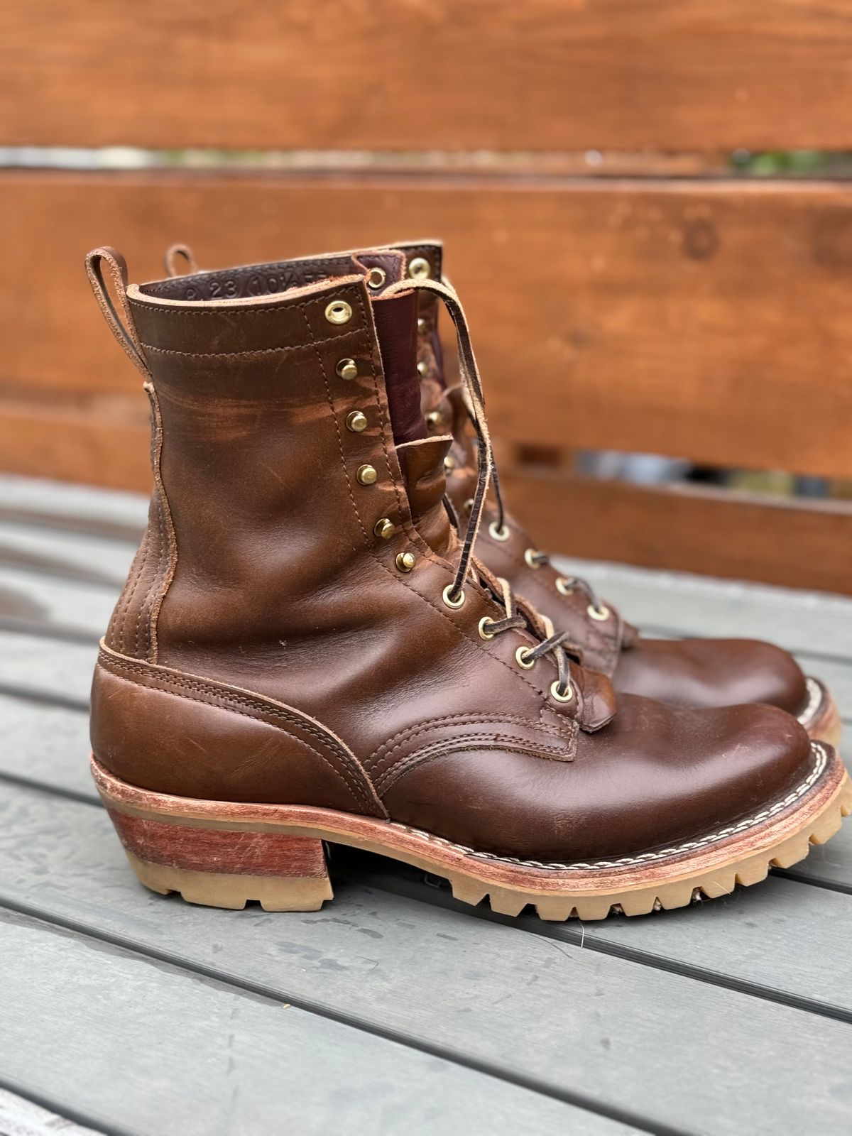 Photo by PLopez578 on April 5, 2024 of the Nicks DomePro in Horween British Tan Chromexcel.