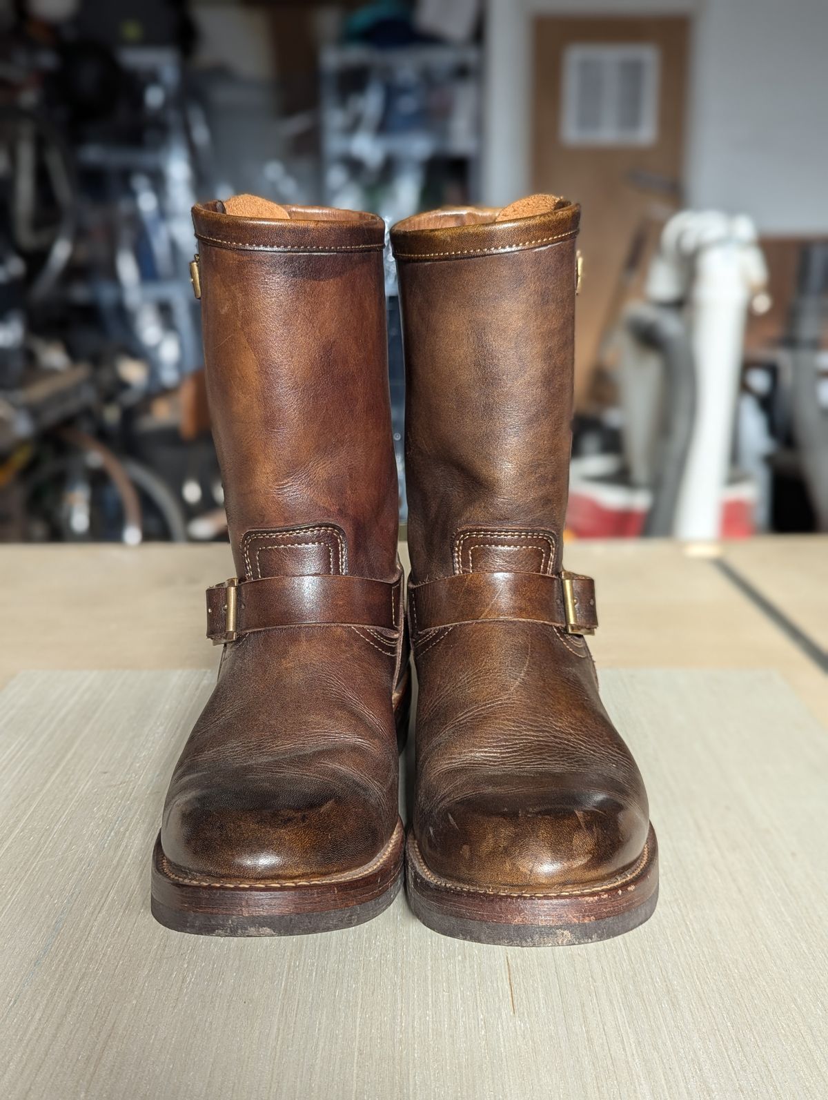 Photo by hiimhoan on November 5, 2024 of the Motor Engineer Boots in Motor / Brown Hand-Dyed Calfskin.
