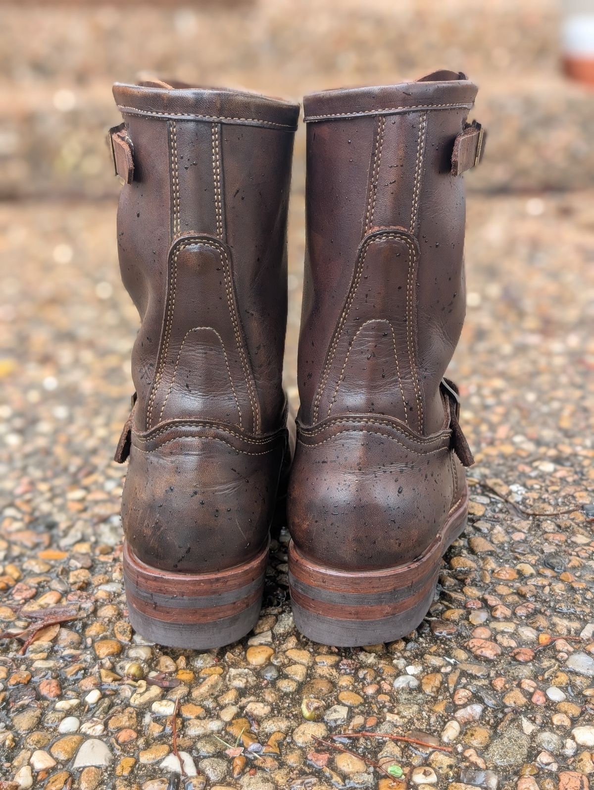 Photo by hiimhoan on December 4, 2024 of the Motor Engineer Boots in Motor / Brown Hand-Dyed Calfskin.