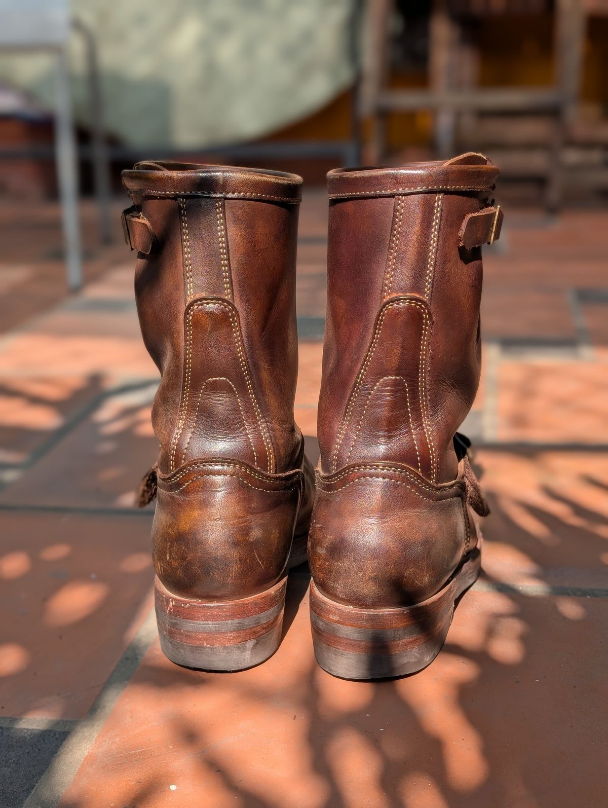Photo by hiimhoan on January 7, 2025 of the Motor Engineer Boots in Motor / Brown Hand-Dyed Calfskin.